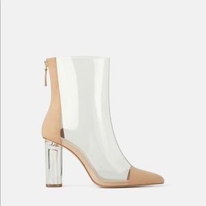 ZARA heeled vinyl boots